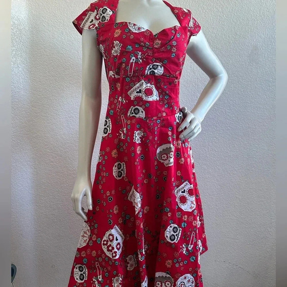 Sugar Skulls Flower Dress size M - Picture 5 of 11